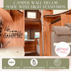 Camper Wall Stickers Life Better Around Campfire RV Decor Quote Decals-  Black Matte