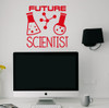 School Wall Art Decor Sticker Future Scientist Kids Bedroom Decal Quote Cherry Red