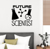 School Wall Art Decor Sticker Future Scientist Kids Bedroom Decal Quote Black