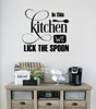 Kitchen Wall Art Sticker We Lick The Spoon Words Decal for Home Decor-Black