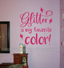 Glitter Favorite Color Wall Word Vinyl Decal Sticker Girls Craft Room Art-Hot Pink