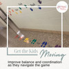 Sensory Path Wall Pushes Slide Sticker Decals School Hallway Foot Hands — Colorful footprints and handprints on a wall in a