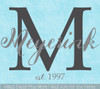 Personalized Wall Decal Monogram Cursive Last Name Custom Letter Stickers