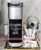 Appliance Decal Stickers Coffee Quote Words for Machine Life Happens-Glossy Light Gray