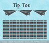 Sensory Path Tip Toe Line Paper Airplanes Sticker Decals School Hallway — Dark gray paper airplane design over a light blue
