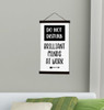 Wood Canvas Wall Hanging Office Decor Sign Brilliant Minds At Work Quote