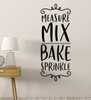 Kitchen Wall Words Measure Mix Bake Vinyl Decal Sticker for Decoration-Black