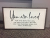 You are loved Sons Quote Boys Room Home Decor Wall Decal Art Stickers-shown applied to a wood sign