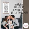 Wood Canvas Wall Hanging House Rules Sign Family Decor Art Living Room — Framed wall art with text on a light wooden