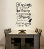 Kitchen Wall Decal Quote Blessing on Root Leaf Fruit Decor Sticker Verse WD1693 Black