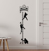 Boys Height Ruler Growth Chart Decal Sticker Baseball Player Silhouette-Black