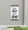 Wood Canvas Wall Hanging Past In Your Head Future in Hands Sign Decor