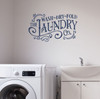 Rustic Laundry Room Co Wall Decor Decal Sticker Quote Wash Dry Fold Deep Blue