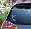 Cup Tumbler or Car Decal Boss Lady Office Gift Cursive Lettering Sticker-Glossy Middle Gray