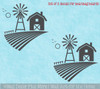 Farm Scene Windmill Barn Decal or Stencil for Bean bag Cornhole Boards