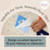 Sensory Path Floor Decals School Hallway Hopscotch Alphabet Letter Diamond — Colorful geometric tiles being arranged on a