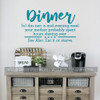 Kitchen Wall Decor Sticker Dinner Definition Mom Quotes Art Decal Words-Teal