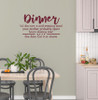 Kitchen Wall Decor Sticker Dinner Definition Mom Quotes Art Decal Words Matte Burgandy