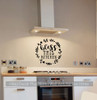 Bless This Kitchen Wall Decal Circle Wreath Fork Art Decor Quote Words-Black