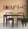 Kitchen Wall Art Decal Farm To Fork Farmhouse Decor Letters Sticker Barn-Chocolate Brown/Red