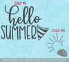 Hello Summer Cone Sunshine Art Vinyl Wall Decal Sticker Seasonal Decor-2 color design