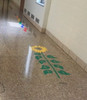Sensory Path Floor Decal Sunflower Hopscotch School Activity Sticker — Colorful floor design featuring a sunflower and