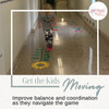 Sensory Path Floor Decal Sunflower Hopscotch School Activity Sticker — Colorful floor decals of flowers and shapes in a