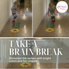Sensory Path Floor Decal Sunflower Hopscotch School Activity Sticker — Colorful floor decals with flowers in a hallway,