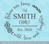 Bless Our Home Wall Decal Sticker Love Laughter Name Date Custom Art