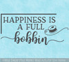 Sewing Wall Art Sticker Happiness Full Bobbin Quote Decor Decal Craft Art