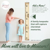 Height Ruler Personalized Child's First Name Canvas Growth Chart 6ft — Wooden growth chart mounted on a wall, marked with