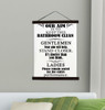 Canvas Wall Hanging Wood Bathroom Sign Art Aim Keep Clean Funny Art Quote Black Wood
