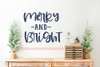 Merry Bright Holiday Wall Art Decal Decor Words Vinyl Letter Stickers-Deep Blue