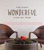 Holiday Winter Wall Art Decal Most Wonderful Time Year Decor Sticker-Chocolate Brown