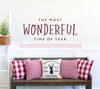 Holiday Winter Wall Art Decal Most Wonderful Time Year Decor Sticker-Burgundy