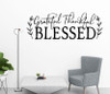Grateful Thankful Blessed Wall Quote Words Decal Sticker Kitchen Decor-Black