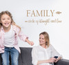 Family Wall Decal Quote Circle of Strength Love Vinyl Art Decor Sticker-Tan