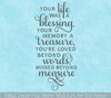 Memorial Wall Decor Sticker Quote Life Blessing Memory Treasure Missed