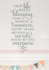 Memorial Wall Decor Sticker Quote Life Blessing Memory Treasure Missed-Storm Gray