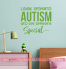Autism Awareness Wall Decor Sticker Look Beyond See Someone Special Quote-Lime Green