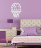 Wall Name Sticker Decal Basketball Hoop Decal Custom Letters Sports Decor-Light Gray