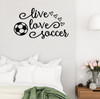 Live Love Soccer Girls Cool Sports Room Decal Sticker Hearts Decor Art Black