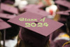 WD1583_3 Mortarboard Graduation Cap Decal Sticker Design for Decorating Grad Cap Glossy Celadon Green Class of 2024