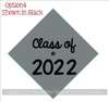 Graduation Hat Decoration Vinyl Decal Sticker for Graduate Mortarboard-Option 4 Class of 2022 Black