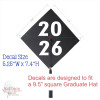 Mortarboard Graduation Cap Decal Sticker Design for Decorating Grad Cap Size