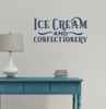 Wall Decal Ice Cream Confectionary Old-Time Lettering Vinyl Sticker Art-Deep Blue