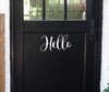 Decal for Round Wood Sign Hello Cursive Art Lettering Sticker on Door White
