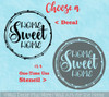 Decal for Circle Wood Sign Home Sweet Home Art Letters Choose Stencil or Sticker