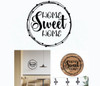 Decal for Circle Wood Sign Home Sweet Home Art Letters Stencil or Sticker Black