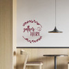 Decal for Circle Wood Sign Gather Here Letters Wreath Stencil or Sticker Burgundy